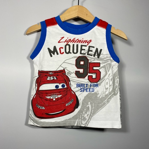 Disney Lightning McQueen Racecar 95 Cars Sleeveless Tank Top 2T Built for Speed - Picture 7 of 11